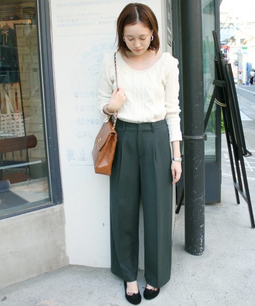 SLOBE IENA（スローブイエナ）の「ウォッシャブルカラーワイドパンツ◆（その他パンツ・レディース・ブラック/ピンク/グリーン・36/38/40）」の7枚目の写真