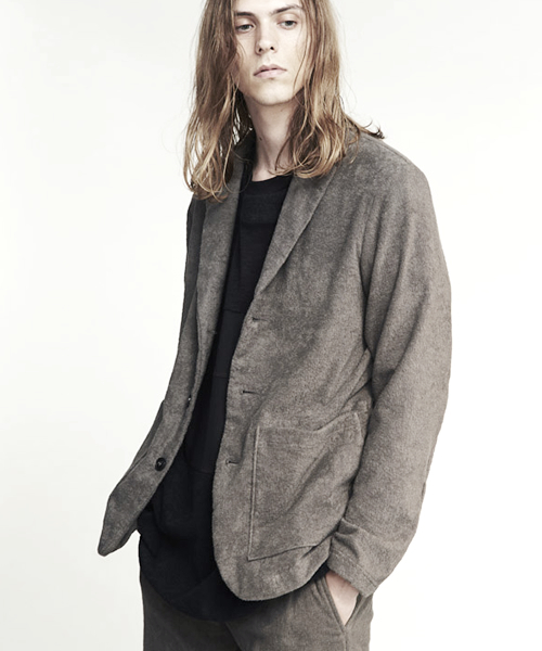 THING FABRICS（シングファブリックス）の「tHING FABRICS/シングファブリックス Tailored collar jacket (Short Pile)（テーラードジャケット・メンズ・グレー/ネイビー/ブラック・0/1）」の3枚目の写真