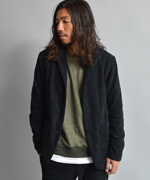 THING FABRICS（シングファブリックス）の「tHING FABRICS/シングファブリックス Tailored collar jacket (Short Pile)（テーラードジャケット・メンズ・グレー/ネイビー/ブラック・0/1）」の2枚目の写真
