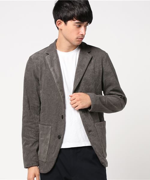 THING FABRICS（シングファブリックス）の「tHING FABRICS/シングファブリックス Tailored collar jacket (Short Pile)（テーラードジャケット・メンズ・グレー/ネイビー/ブラック・0/1）」の4枚目の写真