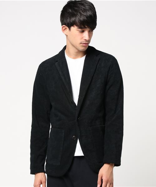 THING FABRICS（シングファブリックス）の「tHING FABRICS/シングファブリックス Tailored collar jacket (Short Pile)（テーラードジャケット・メンズ・グレー/ネイビー/ブラック・0/1）」の6枚目の写真