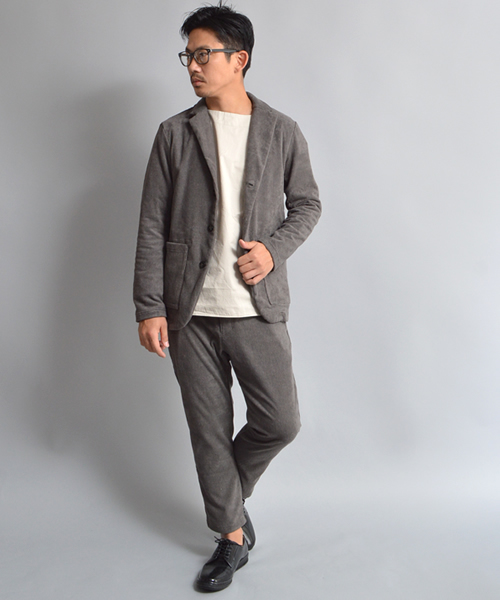 THING FABRICS（シングファブリックス）の「tHING FABRICS/シングファブリックス Tailored collar jacket (Short Pile)（テーラードジャケット・メンズ・グレー/ネイビー/ブラック・0/1）」の7枚目の写真