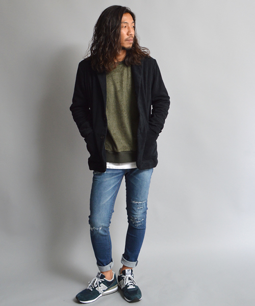 THING FABRICS（シングファブリックス）の「tHING FABRICS/シングファブリックス Tailored collar jacket (Short Pile)（テーラードジャケット・メンズ・グレー/ネイビー/ブラック・0/1）」の9枚目の写真