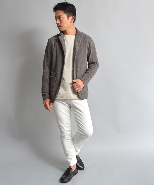 THING FABRICS（シングファブリックス）の「tHING FABRICS/シングファブリックス Tailored collar jacket (Short Pile)（テーラードジャケット・メンズ・グレー/ネイビー/ブラック・0/1）」の10枚目の写真