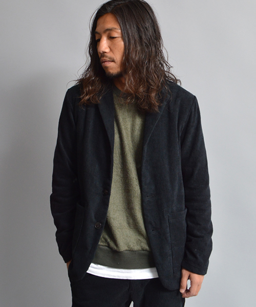 THING FABRICS（シングファブリックス）の「tHING FABRICS/シングファブリックス Tailored collar jacket (Short Pile)（テーラードジャケット・メンズ・グレー/ネイビー/ブラック・0/1）」の16枚目の写真