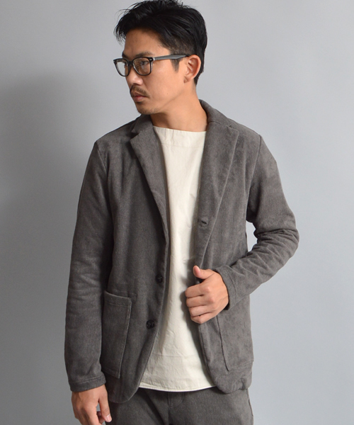 THING FABRICS（シングファブリックス）の「tHING FABRICS/シングファブリックス Tailored collar jacket (Short Pile)（テーラードジャケット・メンズ・グレー/ネイビー/ブラック・0/1）」の17枚目の写真