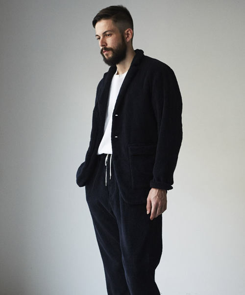 THING FABRICS（シングファブリックス）の「tHING FABRICS/シングファブリックス Tailored collar jacket (Short Pile)（テーラードジャケット・メンズ・グレー/ネイビー/ブラック・0/1）」の18枚目の写真