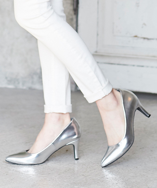 KOBE LETTUCE（コウベレタス）の「クッション内蔵で痛くない♪ポインテッドトゥ7cmヒール走れるパンプス（パンプス・レディース・ブラック系その他/グレー系その他/ブラウン系その他/ベージュ系その他/レッド系その他/ブラック系その他2/ベージュ系その他2/ベージュ系その他3/ピンク系その他/シルバー・LL/S/M/L/3L/XL）」の10枚目の写真