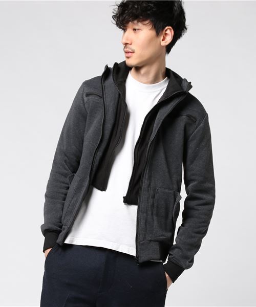 STYLEBLOCK（スタイルブロック）の「フェイクレイヤードライダースジャケット（ライダースジャケット・メンズ・ライトグレー/ダークグレー/ワインレッド/ブラック・M/XXL/L/XL）」の3枚目の写真