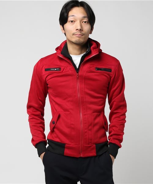 STYLEBLOCK（スタイルブロック）の「フェイクレイヤードライダースジャケット（ライダースジャケット・メンズ・ライトグレー/ダークグレー/ワインレッド/ブラック・M/XXL/L/XL）」の4枚目の写真