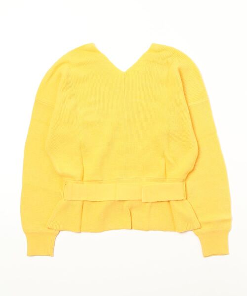 GeeRA(ジーラ)の「ペプラムシルエットのベルト付ニット(ニット/セーター・レディース・イエロー/モカ・MEDIUM/LARGE/X-LARGE/XX-LARGE)」の3枚目の写真