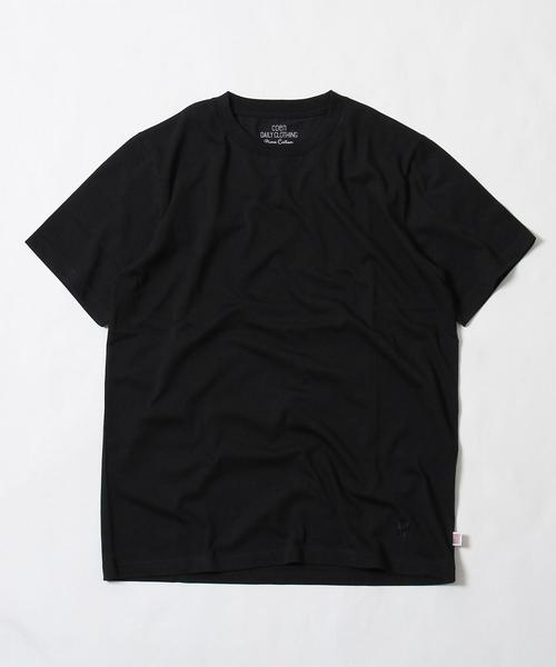 coen(コーエン)の「USAピマコットンクルーネックTシャツ(Tシャツ/カットソー・メンズ・ホワイト/ブラック・X-LARGE/LARGE/MEDIUM/SMALL)」の2枚目の写真