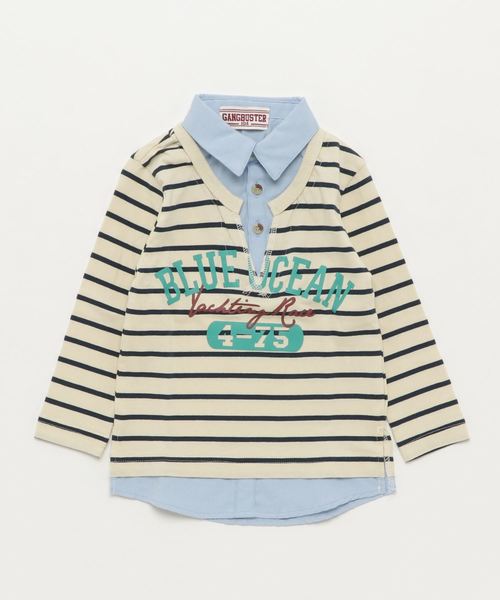 Motherways マザウェイズ の ボーイズ 長袖重ね着風 襟付tシャツ 全2色 Tシャツ カットソー Wear