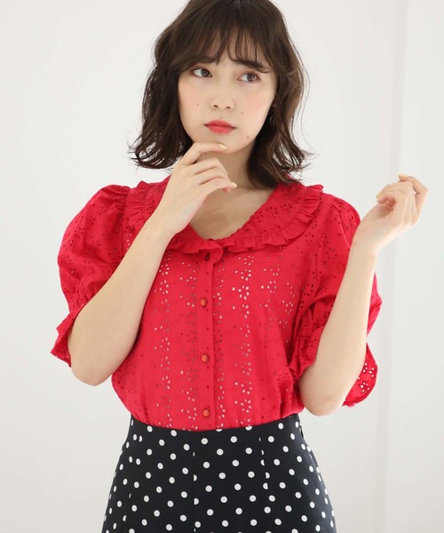 one after another NICE CLAUP(ワンアフターアナザーナイスクラップ)の「ロマンティックブラウス(シャツ/ブラウス・レディース・ホワイト/ブラック/レッド・FREE)」の2枚目の写真