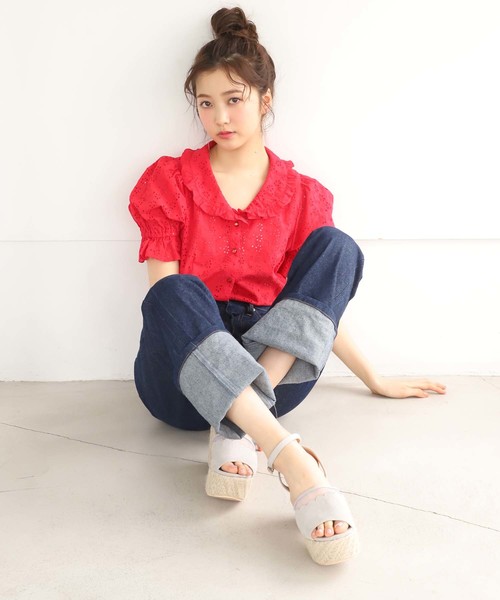 one after another NICE CLAUP(ワンアフターアナザーナイスクラップ)の「ロマンティックブラウス(シャツ/ブラウス・レディース・ホワイト/ブラック/レッド・FREE)」の6枚目の写真