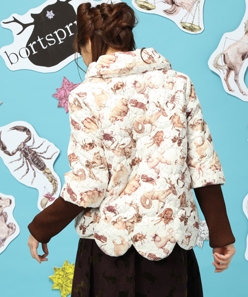 ボシュプルメット　夜空のパーティー中綿スカラップジャケット bortsprungt.（ボシュプルメット）の「夜空のパーティ中綿スカラップ