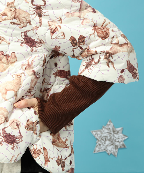 ボシュプルメット　夜空のパーティー中綿スカラップジャケット bortsprungt.（ボシュプルメット）の「夜空のパーティ中綿スカラップ