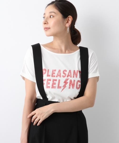 LEPSIM(レプシィム)の「80‘sライクロゴT/SS 802013(Tシャツ/カットソー・レディース・オフホワイト/ブラック/チャコールグレー・FREE)」の2枚目の写真