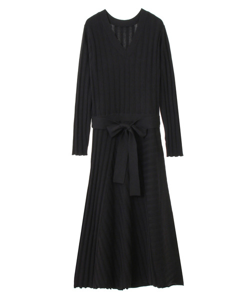 The Virgnia(ザ ヴァージニア)の「ワイドリブ切替ニットワンピース(ワンピース・レディース・ブラック/グレー/ボルドー・FREE)」の8枚目の写真