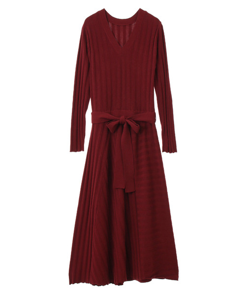 The Virgnia(ザ ヴァージニア)の「ワイドリブ切替ニットワンピース(ワンピース・レディース・ブラック/グレー/ボルドー・FREE)」の7枚目の写真