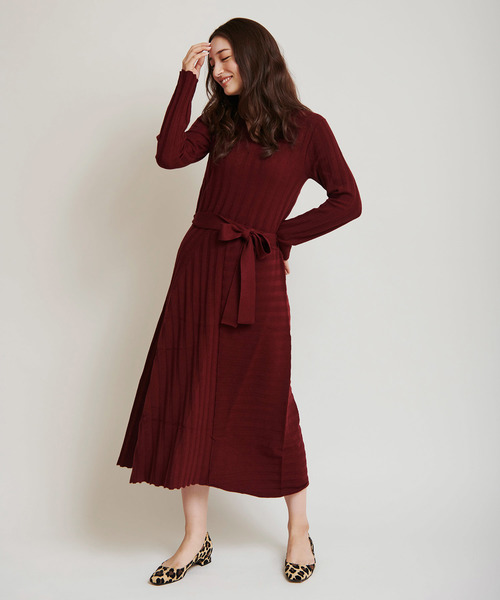 The Virgnia(ザ ヴァージニア)の「ワイドリブ切替ニットワンピース(ワンピース・レディース・ブラック/グレー/ボルドー・FREE)」の13枚目の写真