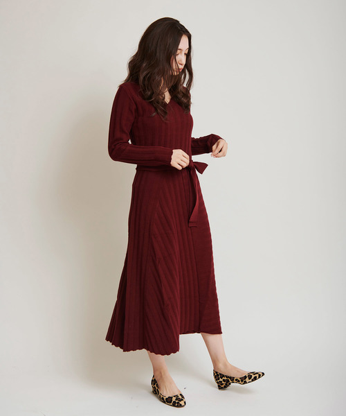 The Virgnia(ザ ヴァージニア)の「ワイドリブ切替ニットワンピース(ワンピース・レディース・ブラック/グレー/ボルドー・FREE)」の14枚目の写真