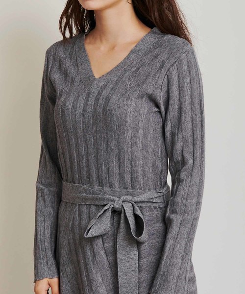 The Virgnia(ザ ヴァージニア)の「ワイドリブ切替ニットワンピース(ワンピース・レディース・ブラック/グレー/ボルドー・FREE)」の17枚目の写真