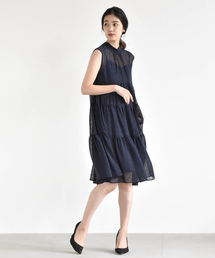 kaene | ドビーシフォンティアードワンピース(ドレス)