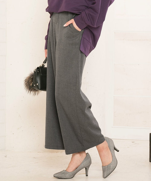 KOBE LETTUCE（コウベレタス）の「[テーパード/ワイド]選べる2typeあったか裏起毛イージーパンツ＊微起毛/ボトムス/レディース[M2299]神戸レタス（その他パンツ・レディース・ブラック/グレー/ブラック系その他/グレー系その他/キャメル/イエロー系その他・FREE）」の4枚目の写真