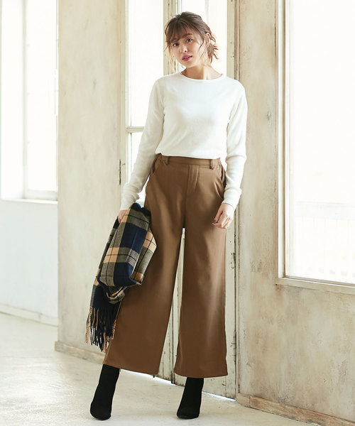 KOBE LETTUCE（コウベレタス）の「[テーパード/ワイド]選べる2typeあったか裏起毛イージーパンツ＊微起毛/ボトムス/レディース[M2299]神戸レタス（その他パンツ・レディース・ブラック/グレー/ブラック系その他/グレー系その他/キャメル/イエロー系その他・FREE）」の6枚目の写真