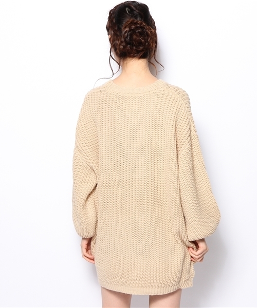 WHO'S WHO gallery（フーズフーギャラリー）の「ローゲージBIGニット（ニット/セーター・レディース・アイボリー/ブラック/ブルー/オレンジ・FREE）」の15枚目の写真