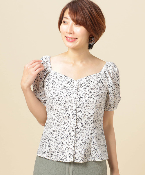 Doux archives Hamac(ドゥアルシーヴ アマーク)の「【Hamac】小花柄オフショルブラウス(シャツ/ブラウス・レディース・ブラック/オフホワイト・FREE)」の1枚目の写真