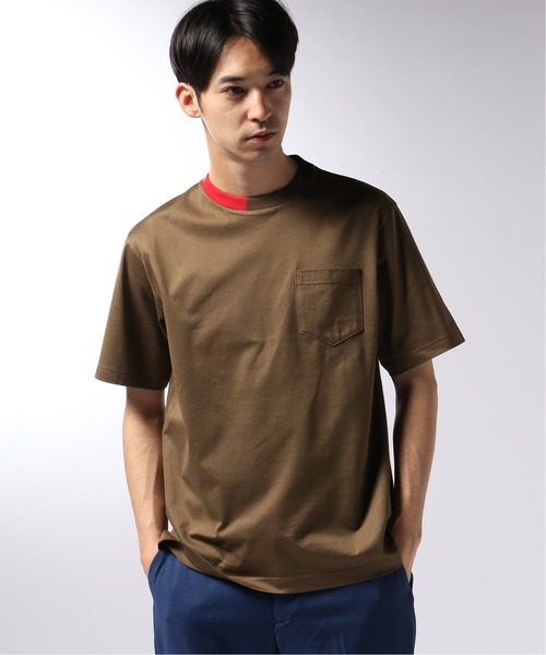 EDIFICE（エディフィス）の「WKED / ウィークエンド ネックドッキングTee（Tシャツ/カットソー・メンズ・ライトグレー/ゴールド/ブラウン系その他・SMALL/FREE/MEDIUM/LARGE）」の2枚目の写真