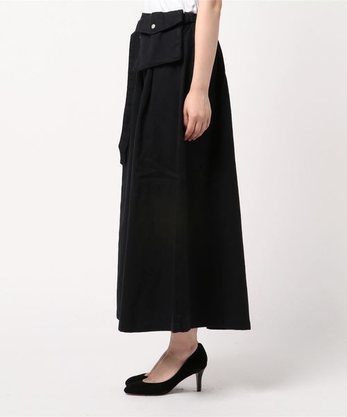 JUGLANS(ユグランス)の「綿ツイル ウエストバッグ付きスカート(スカート・レディース・ブラック/ベージュ/カーキ/キャメル・FREE)」の5枚目の写真