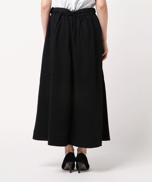 JUGLANS(ユグランス)の「綿ツイル ウエストバッグ付きスカート(スカート・レディース・ブラック/ベージュ/カーキ/キャメル・FREE)」の6枚目の写真