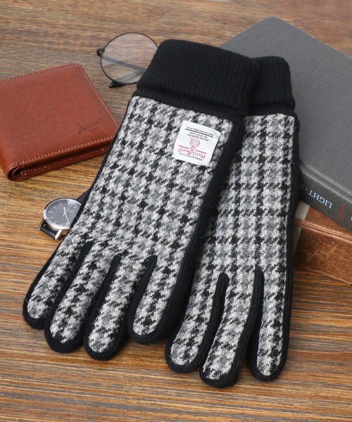 HARRIS TWEED（ハリスツイード）の「Harris Tweed/ハリスツイード ツイード ウール ピッグレザー グローブ/手袋/レディース メンズ（手袋・メンズ・ブラック/ネイビー/グレー/チャコール/グレー系その他/グレー系その他2/グレー系その他4/グレー系その他3/ブルー系その他/グレー系その他5/グレー系その他6/ホワイト系その他/グレー系その他7/ブラック系その他・FREE）」の2枚目の写真