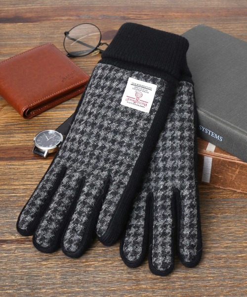 HARRIS TWEED（ハリスツイード）の「Harris Tweed/ハリスツイード ツイード ウール ピッグレザー グローブ/手袋/レディース メンズ（手袋・メンズ・ブラック/ネイビー/グレー/チャコール/グレー系その他/グレー系その他2/グレー系その他4/グレー系その他3/ブルー系その他/グレー系その他5/グレー系その他6/ホワイト系その他/グレー系その他7/ブラック系その他・FREE）」の6枚目の写真