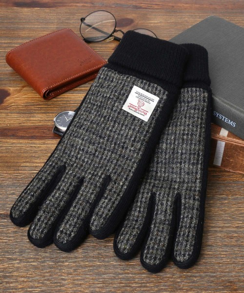 HARRIS TWEED（ハリスツイード）の「Harris Tweed/ハリスツイード ツイード ウール ピッグレザー グローブ/手袋/レディース メンズ（手袋・メンズ・ブラック/ネイビー/グレー/チャコール/グレー系その他/グレー系その他2/グレー系その他4/グレー系その他3/ブルー系その他/グレー系その他5/グレー系その他6/ホワイト系その他/グレー系その他7/ブラック系その他・FREE）」の8枚目の写真