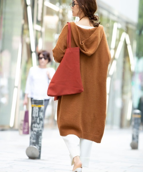marjour（マージュール）の「HOODED KNIT CARDIGAN（カーディガン/ボレロ・レディース・アイボリー/キャメル・MEDIUM）」の3枚目の写真
