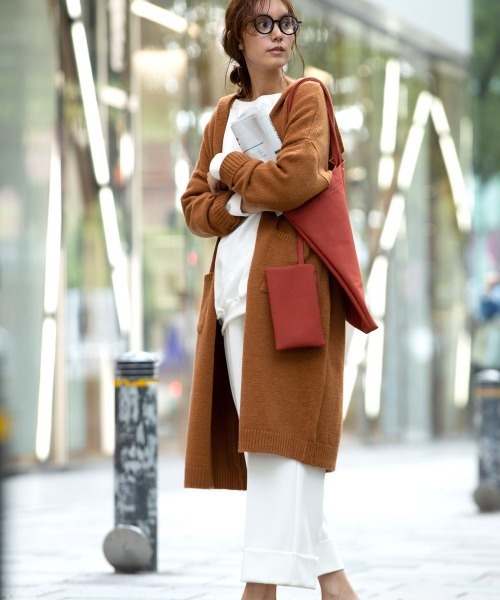 marjour（マージュール）の「HOODED KNIT CARDIGAN（カーディガン/ボレロ・レディース・アイボリー/キャメル・MEDIUM）」の9枚目の写真