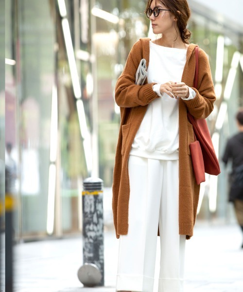 marjour（マージュール）の「HOODED KNIT CARDIGAN（カーディガン/ボレロ・レディース・アイボリー/キャメル・MEDIUM）」の17枚目の写真