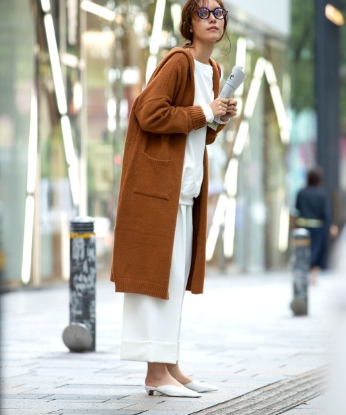 marjour（マージュール）の「HOODED KNIT CARDIGAN（カーディガン/ボレロ・レディース・アイボリー/キャメル・MEDIUM）」の12枚目の写真