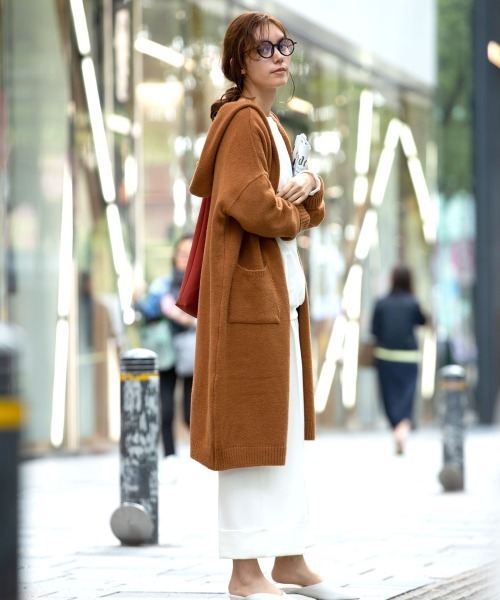 marjour（マージュール）の「HOODED KNIT CARDIGAN（カーディガン/ボレロ・レディース・アイボリー/キャメル・MEDIUM）」の21枚目の写真