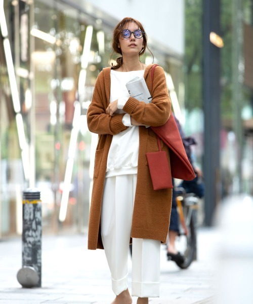 marjour（マージュール）の「HOODED KNIT CARDIGAN（カーディガン/ボレロ・レディース・アイボリー/キャメル・MEDIUM）」の4枚目の写真