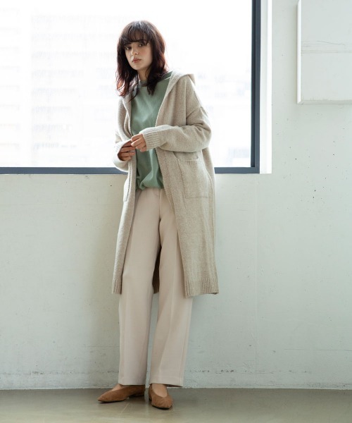 marjour（マージュール）の「HOODED KNIT CARDIGAN（カーディガン/ボレロ・レディース・アイボリー/キャメル・MEDIUM）」の7枚目の写真