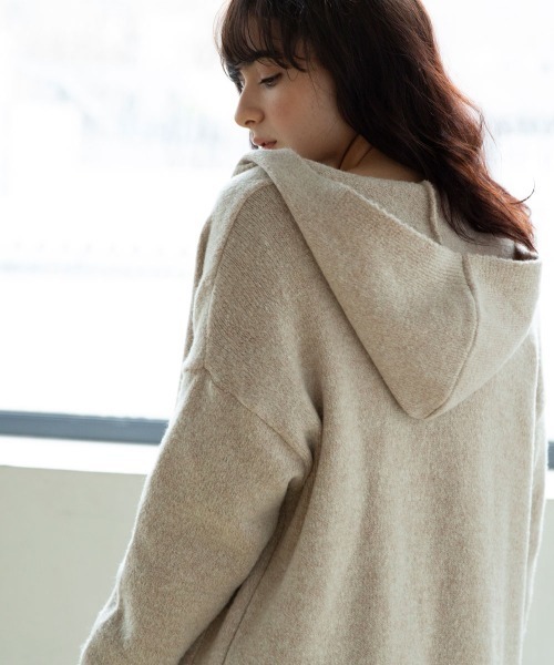 marjour（マージュール）の「HOODED KNIT CARDIGAN（カーディガン/ボレロ・レディース・アイボリー/キャメル・MEDIUM）」の15枚目の写真