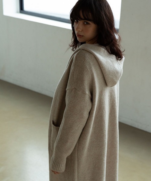 marjour（マージュール）の「HOODED KNIT CARDIGAN（カーディガン/ボレロ・レディース・アイボリー/キャメル・MEDIUM）」の13枚目の写真