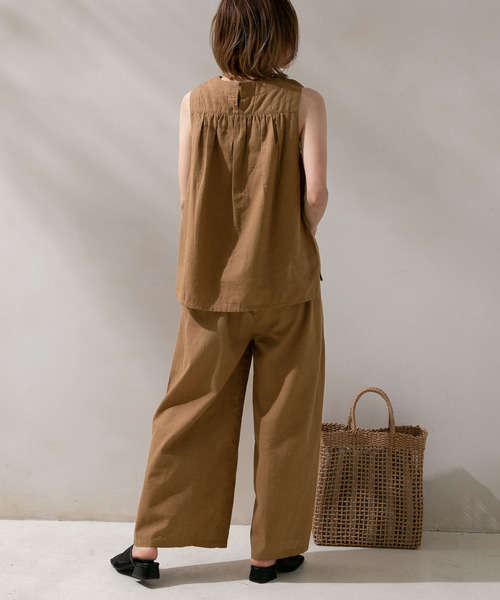 rectangle（レクタングル）の「コットンリネンセットアップ（その他パンツ・レディース・ブラック/キャメル・MEDIUM）」の5枚目の写真