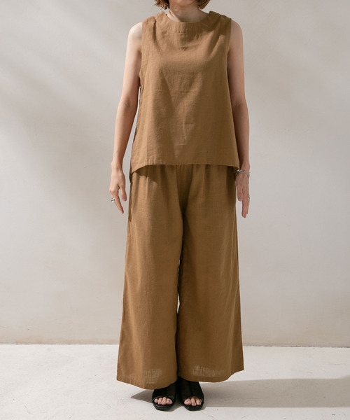 rectangle（レクタングル）の「コットンリネンセットアップ（その他パンツ・レディース・ブラック/キャメル・MEDIUM）」の7枚目の写真