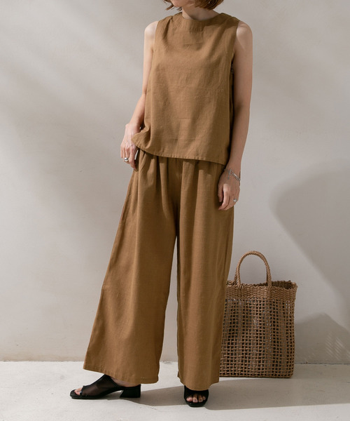 rectangle（レクタングル）の「コットンリネンセットアップ（その他パンツ・レディース・ブラック/キャメル・MEDIUM）」の14枚目の写真